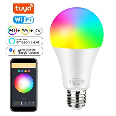 Dimmable E26 স্মার্ট ওয়াইফাই LED বাল্ব Alexa Google Home 2700K-6500K RGBWW-এর সাথে কাজ করে