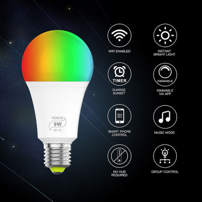 E26 স্মার্ট ওয়াইফাই LED বাল্ব 5w 10w 15w রিমোট কন্ট্রোল RGB মেমরি ফাংশন ভয়েস সক্রিয় LED লাইট